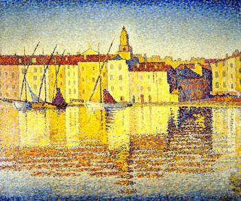 (image for) Handmade oil painting Copy paintings of famous artists Paul Signac paintings, Houses in the Port, Sai